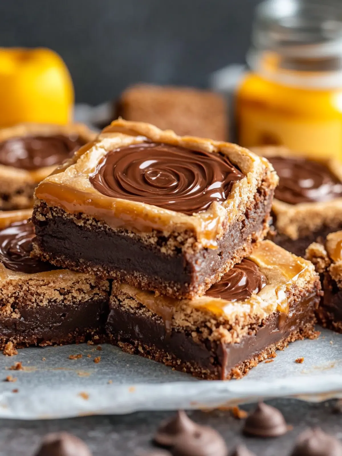 Versatile Nutella Stuffed Salted Caramel Blondies: Perfect for Sharing
